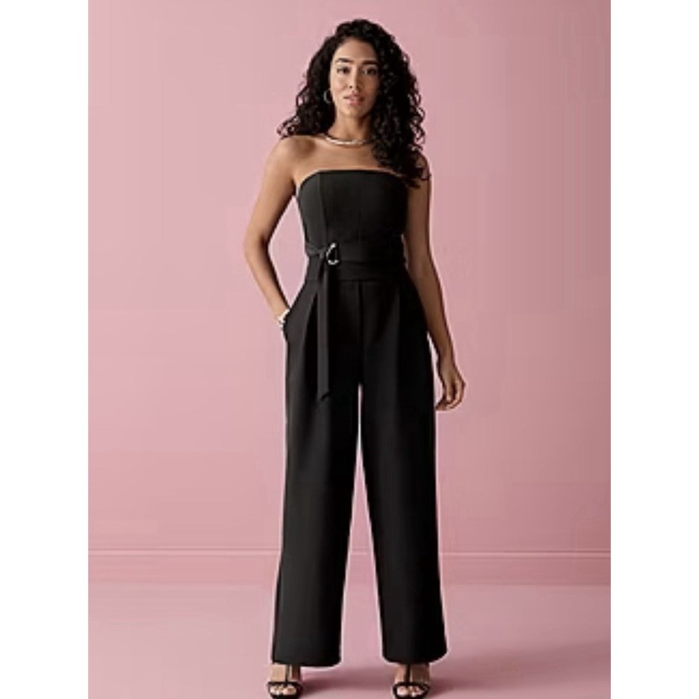 Bold Element + Ally Brooke Women's Strapless Wide Leg Jumpsuit Black Size 12 - Picture 1 of 13